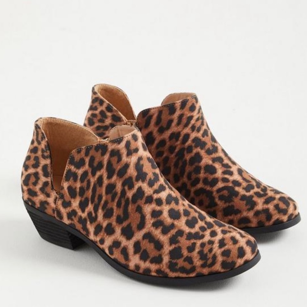 Torrid Leopard print V-cut Bootie in Extra Wide Width